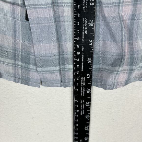 Rails Long Sleeve Button Up 100% Linen Shirt Mens Medium Blue Plaid Havana Jewel - Picture 12 of 14